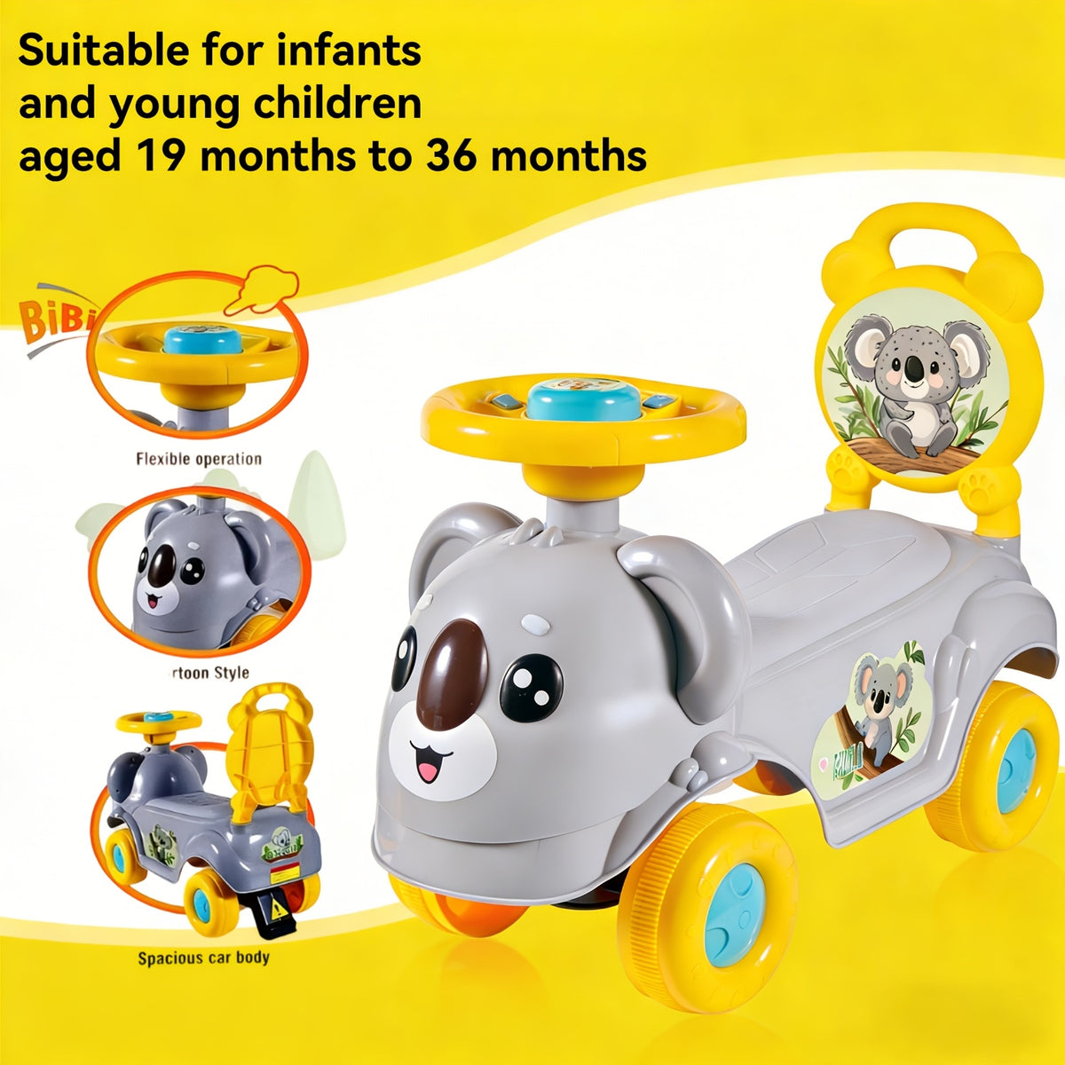 Ride-On Walker & Balance Bike for Toddlers, Non-Electric