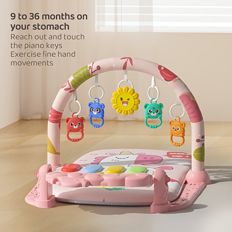 Musical Exercise Gym for Babies | 0-1 Year Old Foot Pedal Piano Play Mat | Interactive Children&