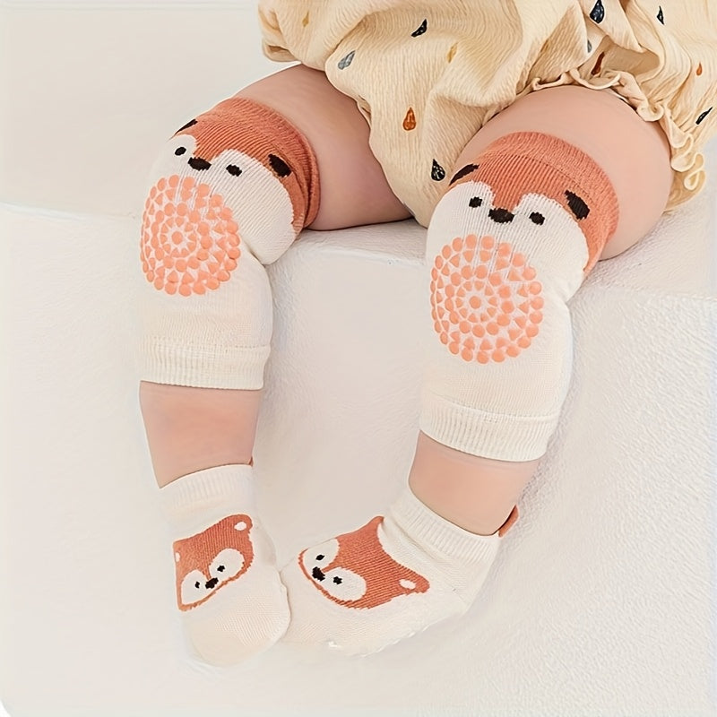 Anti-Slip Socks And Sleeves Combination Set, 2 Pairs of Socks And 2 Pairs of Sleeves, Suitable for Infants And Toddlers Aged 0 to 5, Available in Five Colors, During Crawling And Walking Stages
