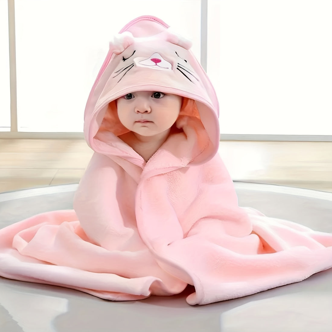 Cute Cartoon Design, Baby Towel And Hooded Bathrobe, Blanket, Absorbent, Soft And Skin-Friendly, Suitable for Children 0, Christmas Halloween Thanksgiving Gift