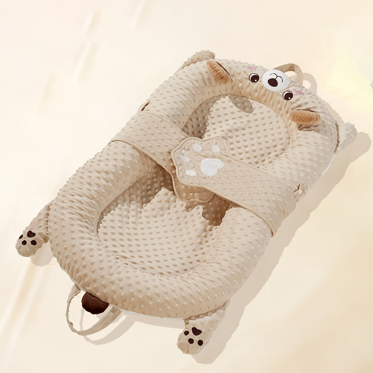 1pc Baby Care Desk, Diaper Desk, Anti Jumping Comfort Slope Cushion, Biomimetic Floor Awakening Baby Care Desk, Foldable Storage, Outward Carrying, Fixed Strap, Anti Rolling Down, Four Seasons Universal Daily Use, Home Diaper Change