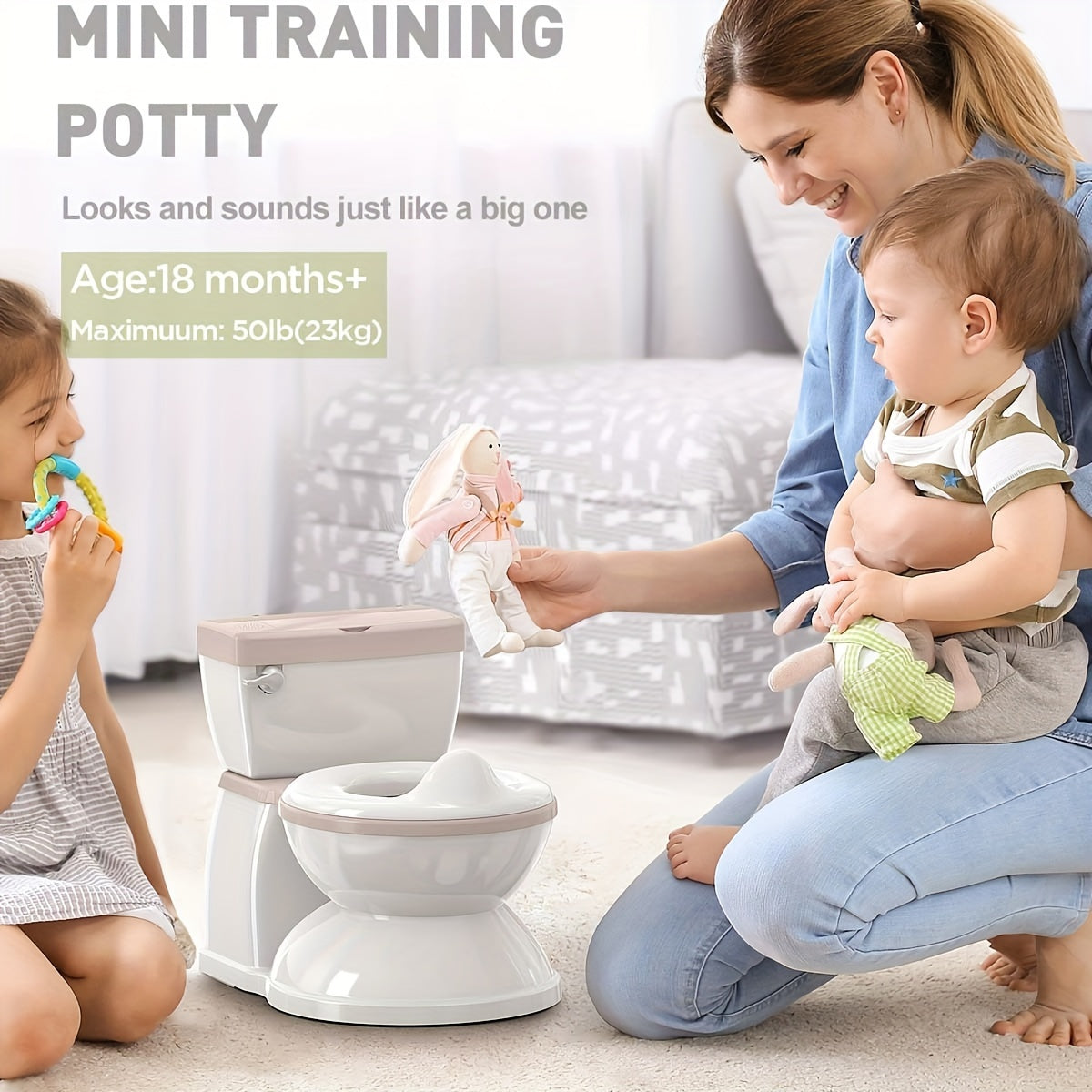 Realistic Baby Potty Training Seat with Wipes Storage