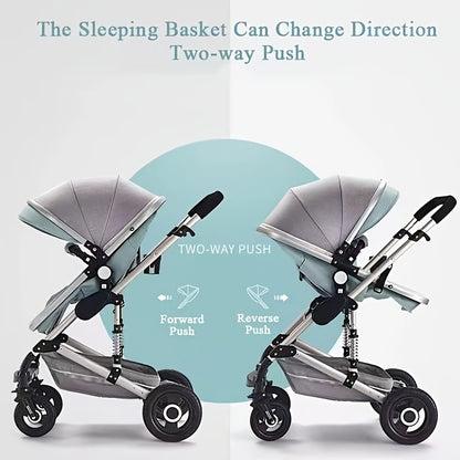 Babyworld Modern Stroller Travel System Convertible Pram with 5-Point Harness