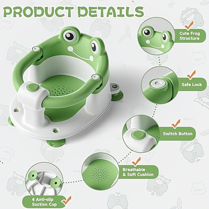 Baby Bath Seat for Babies 6 Months &amp; Up - Baby Bath Support,Toddler Bath Seats for Baby Sitting Up with 4 Suction Cups &amp; Soft Cushion, Non-Slip Infants Shower Bathtub Chair for Newborn Boys Girls,