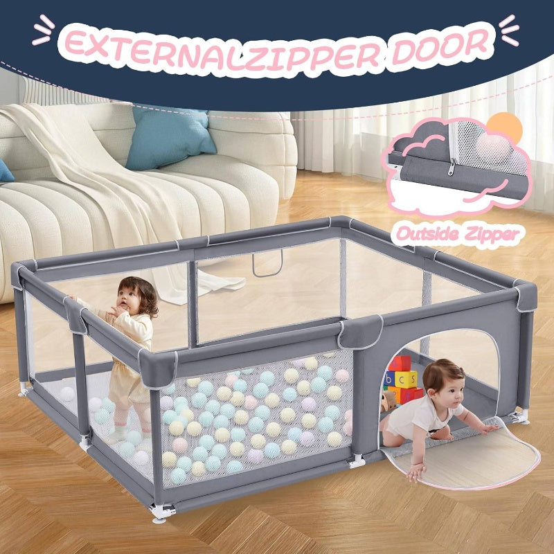 Playpen and Playard, Large Pens and Toddlers, Portable Fence Area Toddlers and Pets to Indoor and Outdoor Use 180.34x149.86 cm,