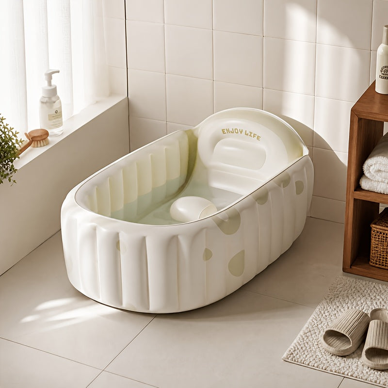1pc 89cm/35.03inch Small Freestanding Inflatable Bathtub, Easy to Inflate, Easy to Store, Space-Saving, Perfect Choice for Patio Water Play or Bathing, Foldable for Storage - Portable