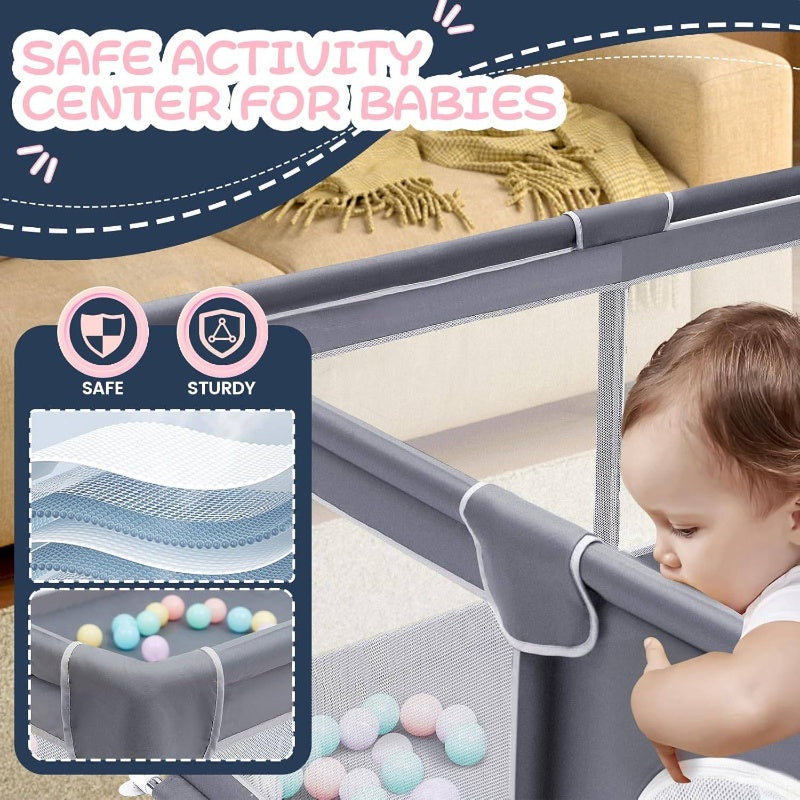 Playpen and Playard, Large Pens and Toddlers, Portable Fence Area Toddlers and Pets to Indoor and Outdoor Use 180.34x149.86 cm,