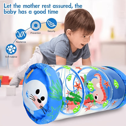Inflatable Roller Drum | Baby &amp; Toddler Learning Toy | Ocean Animal Design | Hand-Eye Coordination