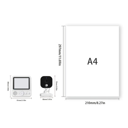 Anicebb Baby Video Monitor | 7.11cm IPS Screen | Two-Way Audio, Night Vision &amp; Temperature Monitoring