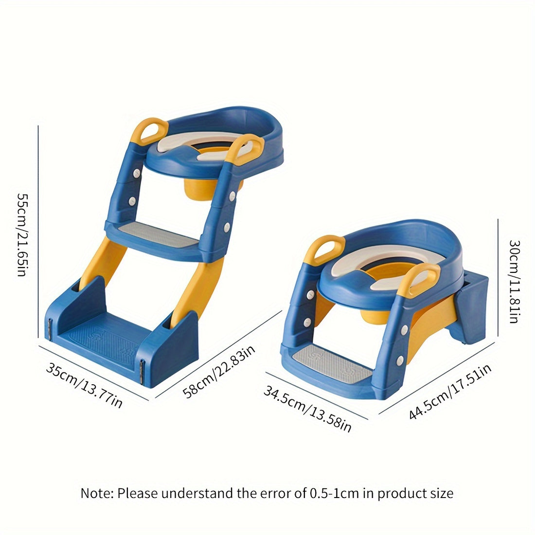 Adjustable Potty Training Seat with Step Stool, Handles &amp; Splash Guard