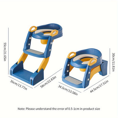 Adjustable Potty Training Seat with Step Stool, Handles &amp; Splash Guard