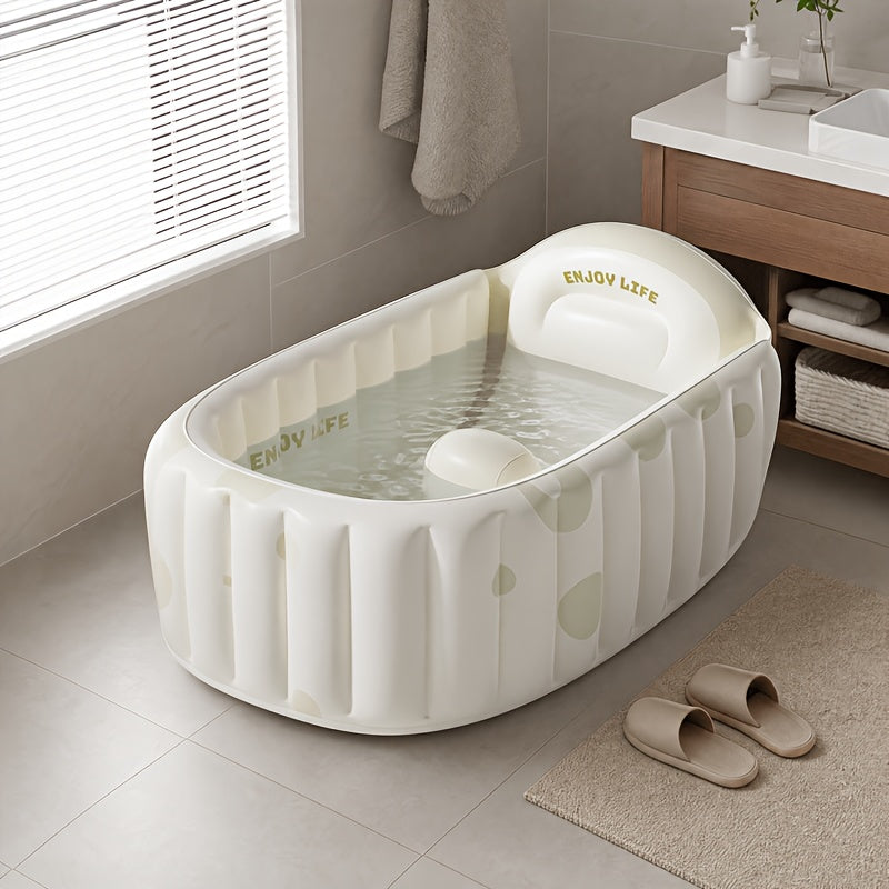1pc 89cm/35.03inch Small Freestanding Inflatable Bathtub, Easy to Inflate, Easy to Store, Space-Saving, Perfect Choice for Patio Water Play or Bathing, Foldable for Storage - Portable
