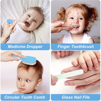 14pcs Safety Care Set for Girls &amp; Boys – Includes Comb, Nail Clippers, Nose Suction &amp; More – Essential Baby Grooming Kit