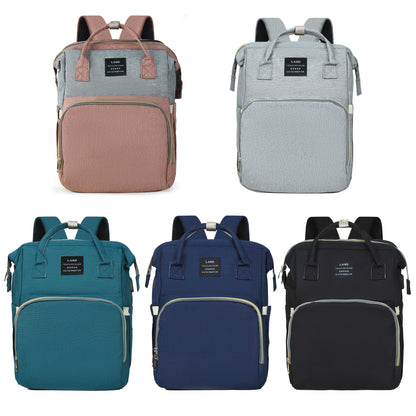 Large-Capacity Diaper Backpack with Portable Changing Station