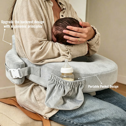 WEIPO Nursing Pillow with Foam - Ergonomic Breastfeeding Pillow Suitable for Moms &amp;, Adjustable with Side Pocket, Portable Bedside Pumping Support, Ideal Gift for Pregnancy, Foam Filling for Ultimate Lactation Aid