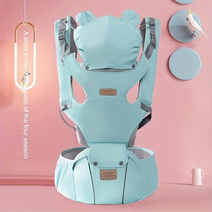 AINOMI 6-in-1 Baby Carrier with Hip Seat – Adjustable, Ergonomic, Breathable Mesh Design with Head Support for Newborns to Toddlers (0-48 Months; 3.18-20.41 KG), Detachable &amp; Soft for Comfortable Babywearing