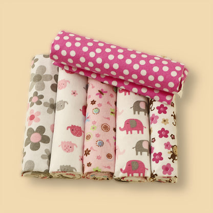 6-Piece Baby Blanket Set, Soft Polyester Swaddling Blankets
