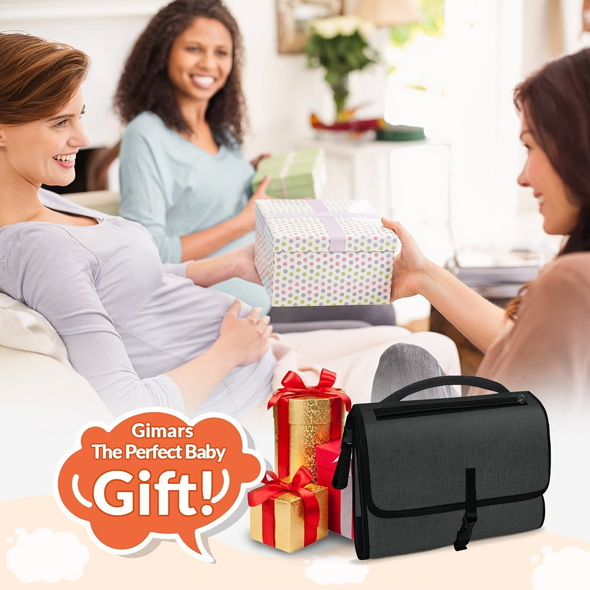 Portable Diaper Changing Pad with Wipes Pocket &amp; Travel Station