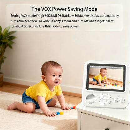 Anicebb Baby Video Monitor | 7.11cm IPS Screen | Two-Way Audio, Night Vision &amp; Temperature Monitoring