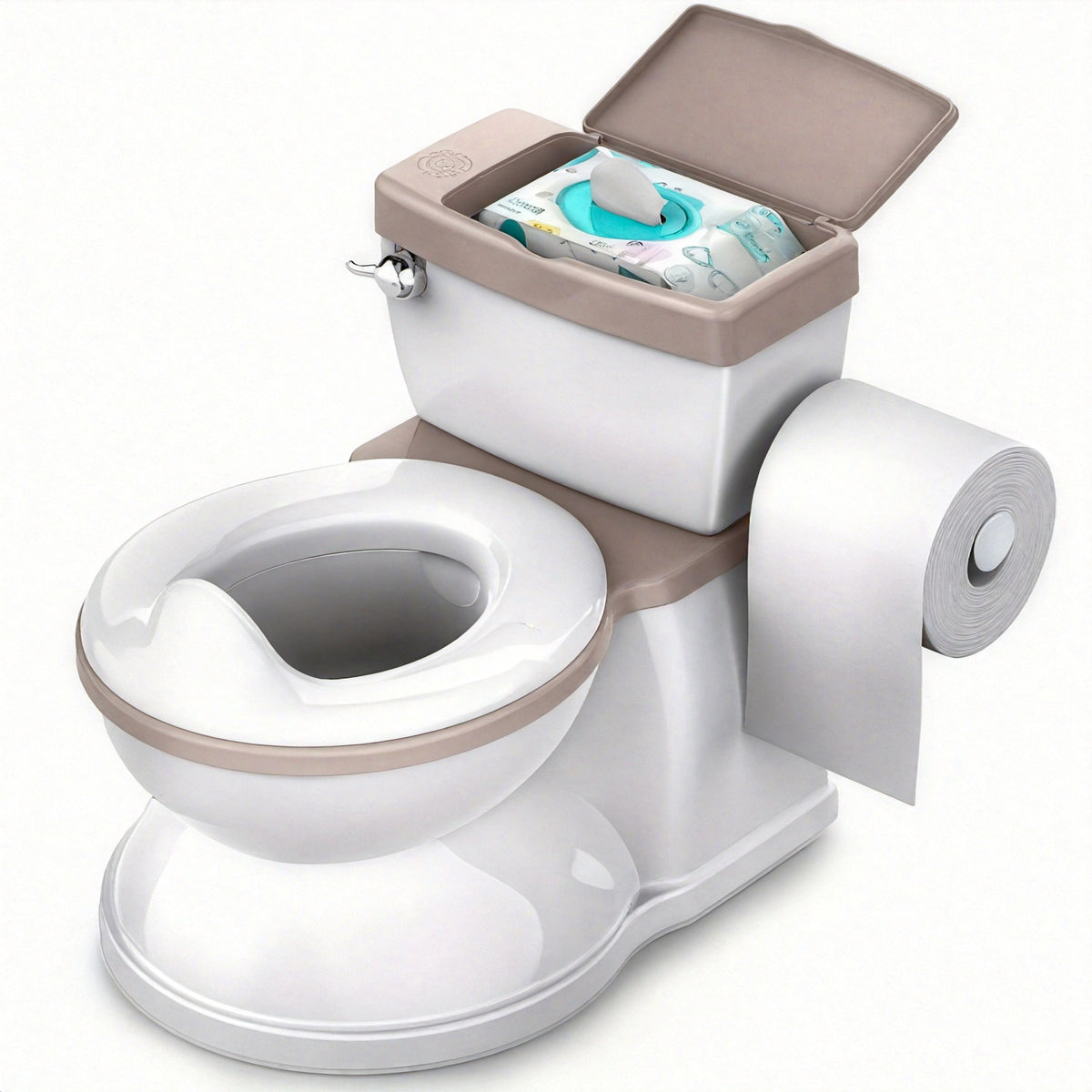 Realistic Baby Potty Training Seat with Wipes Storage