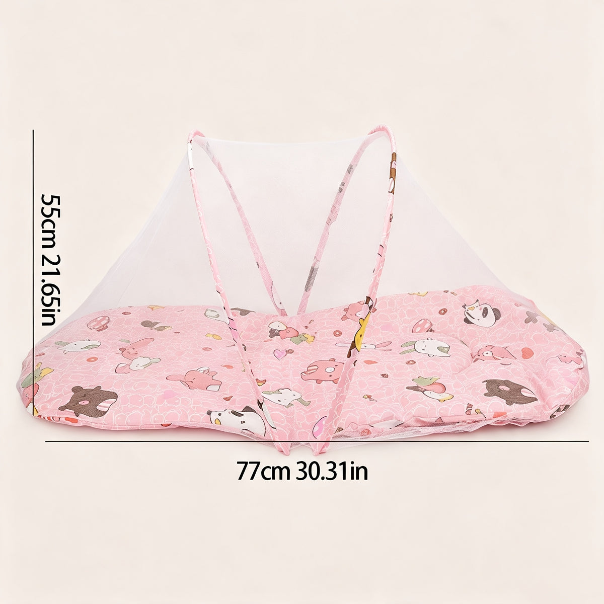 Baby Folding Mosquito-Proof Bed with Small Pad Set, Portable Outdoor Baby Bed Full-Coverage Mosquito Net, Baby Travel Bed Car Use Infant Mosquito Net