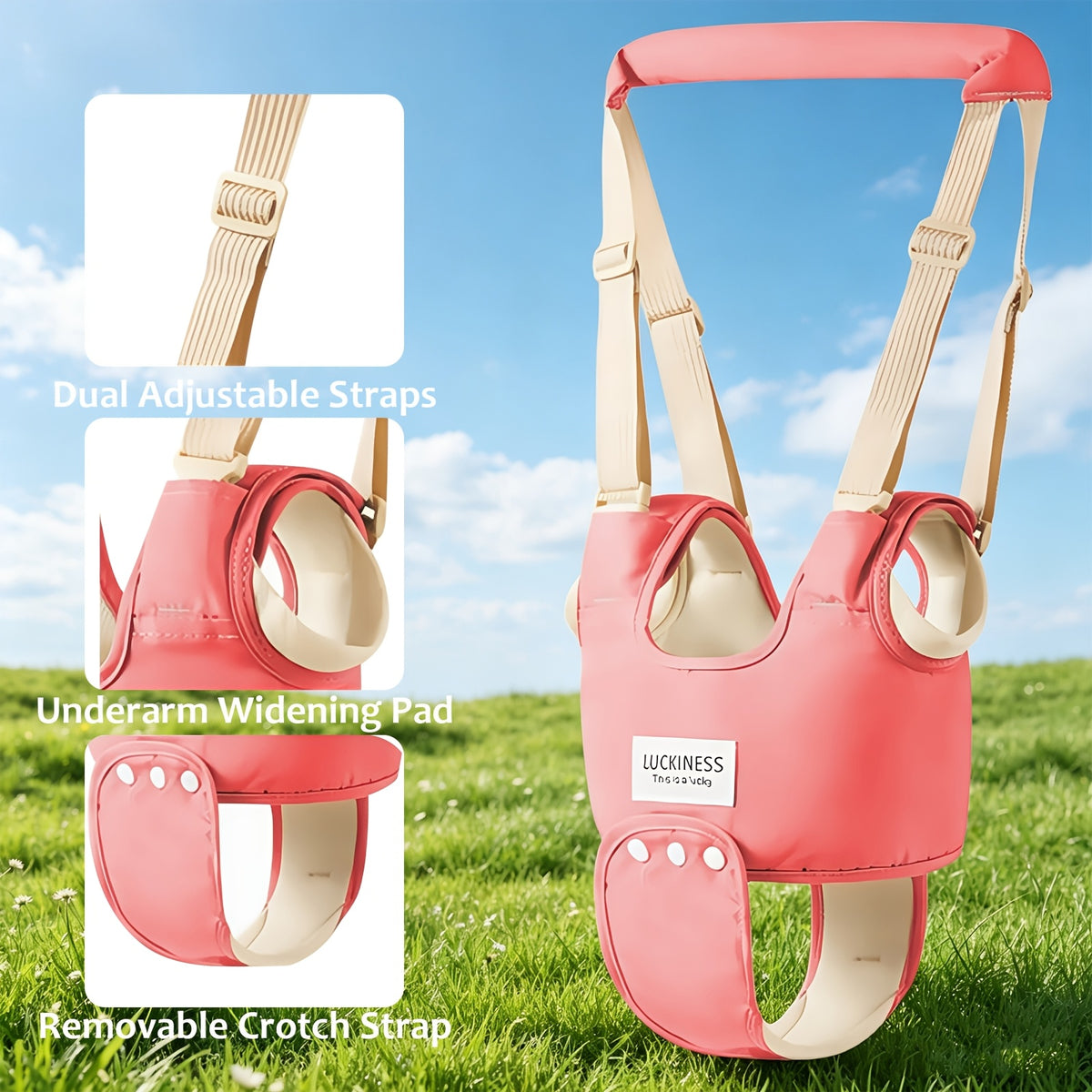 Adjustable Baby Walking Harness with Detachable Crotch Strap