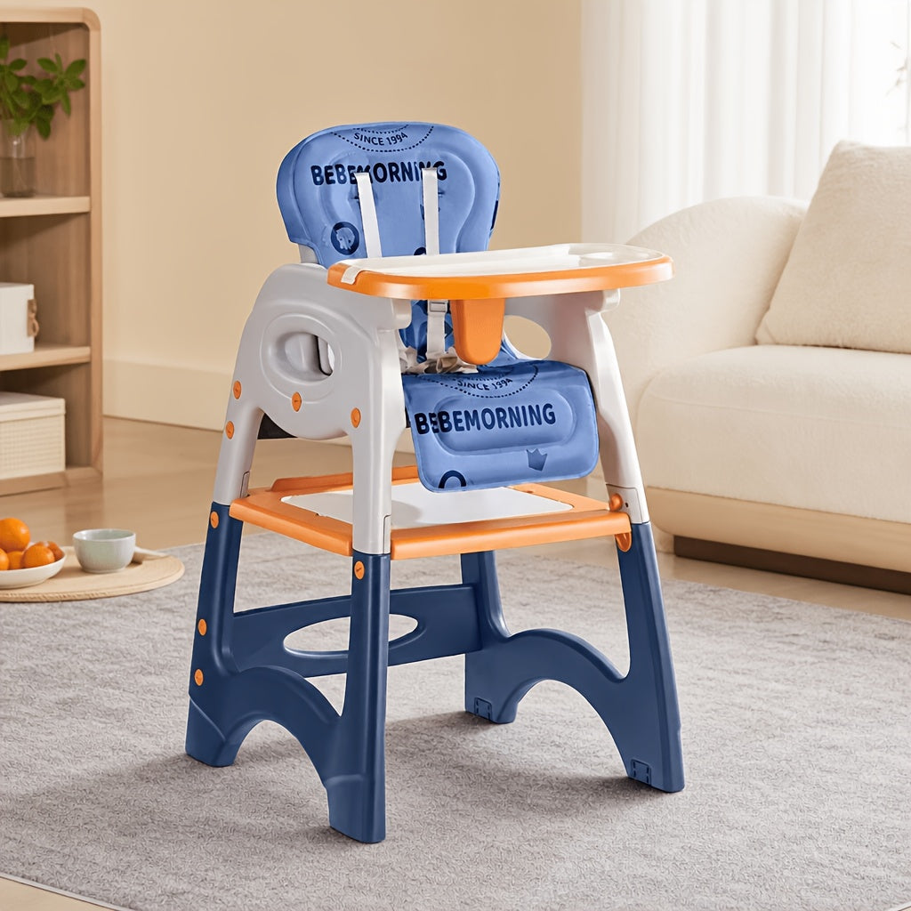 3-in-1 Convertible Baby High Chair with Building Block Baseplate | Toddler Feeding &amp; Play Seat