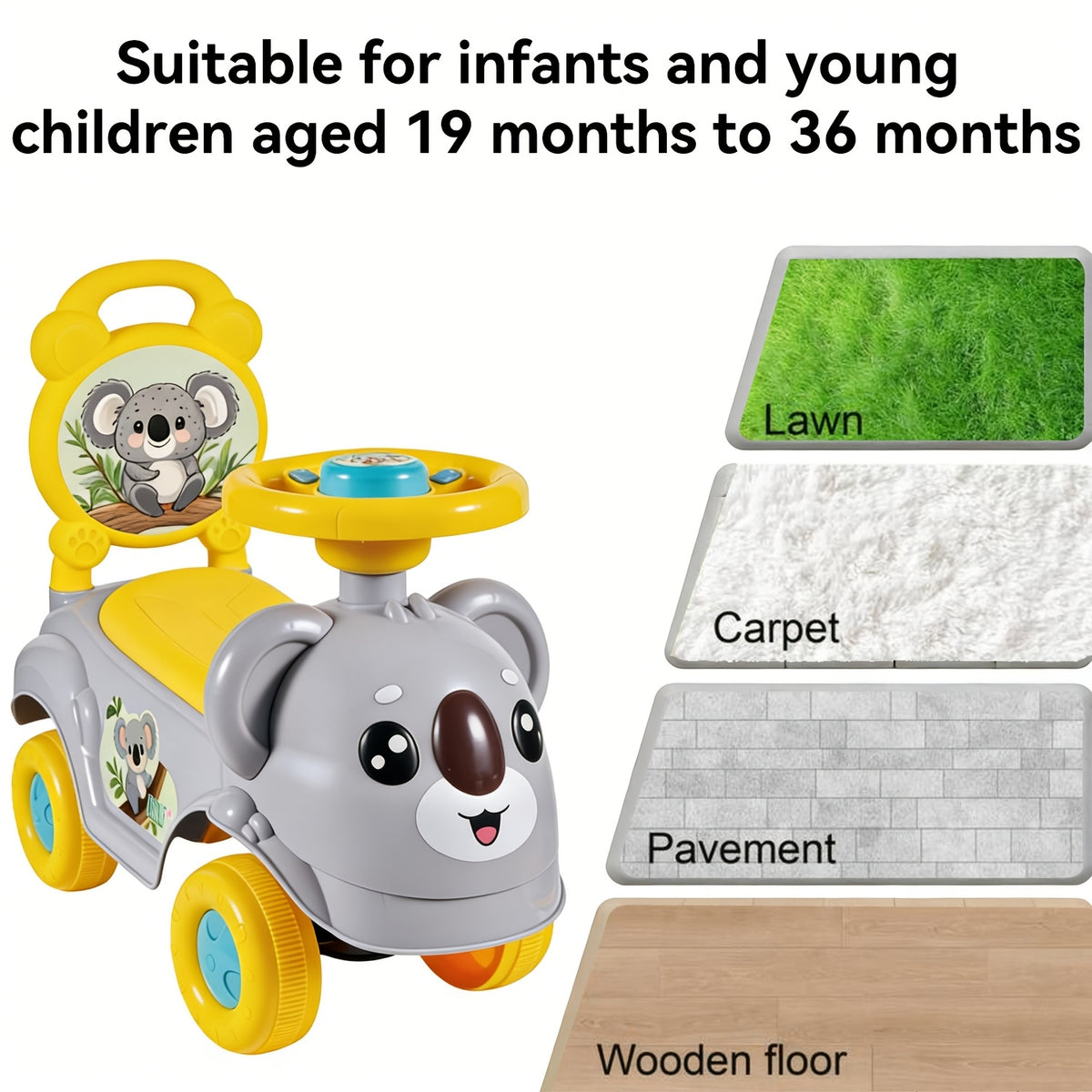 Ride-On Walker &amp; Balance Bike for Toddlers, Non-Electric
