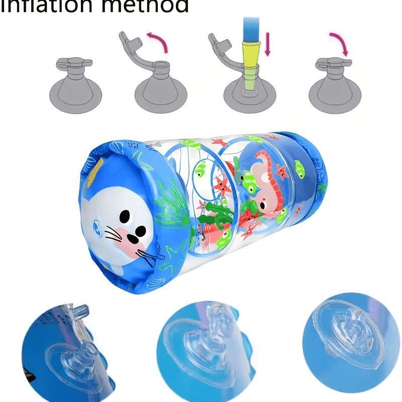 Inflatable Roller Drum | Baby &amp; Toddler Learning Toy | Ocean Animal Design | Hand-Eye Coordination