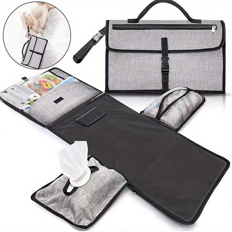 Portable Diaper Changing Pad with Wipes Pocket & Travel Station