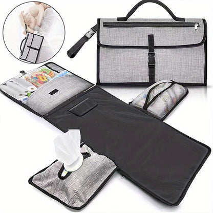 Portable Diaper Changing Pad with Wipes Pocket &amp; Travel Station