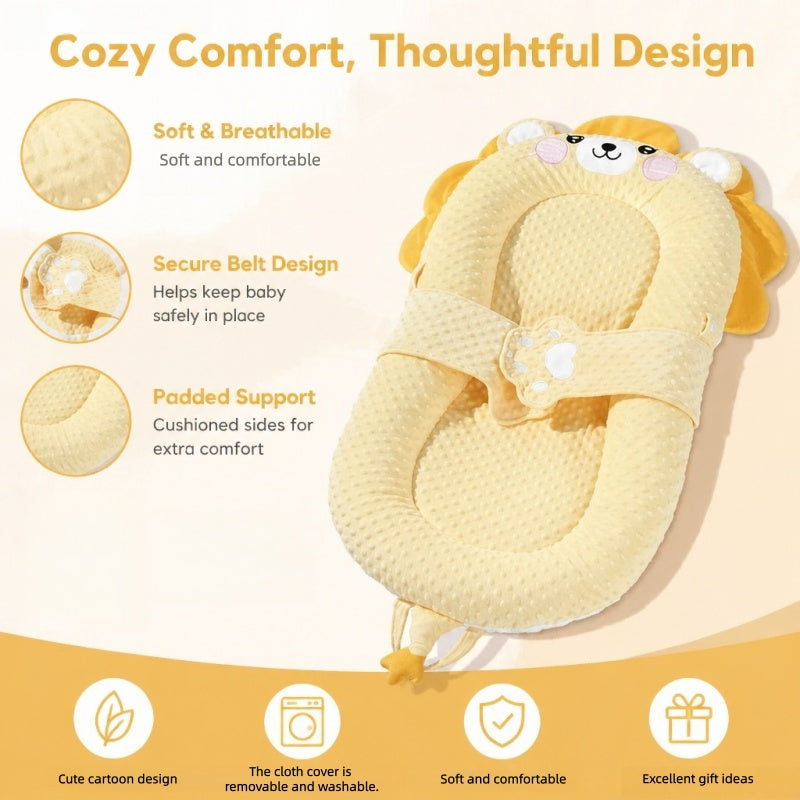 1pc Baby Care Desk, Diaper Desk, Anti Jumping Comfort Slope Cushion, Biomimetic Floor Awakening Baby Care Desk, Foldable Storage, Outward Carrying, Fixed Strap, Anti Rolling Down, Four Seasons Universal Daily Use, Home Diaper Change