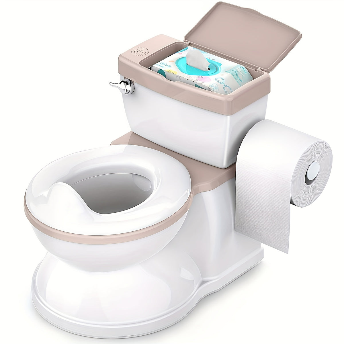 Realistic Baby Potty Training Seat with Wipes Storage