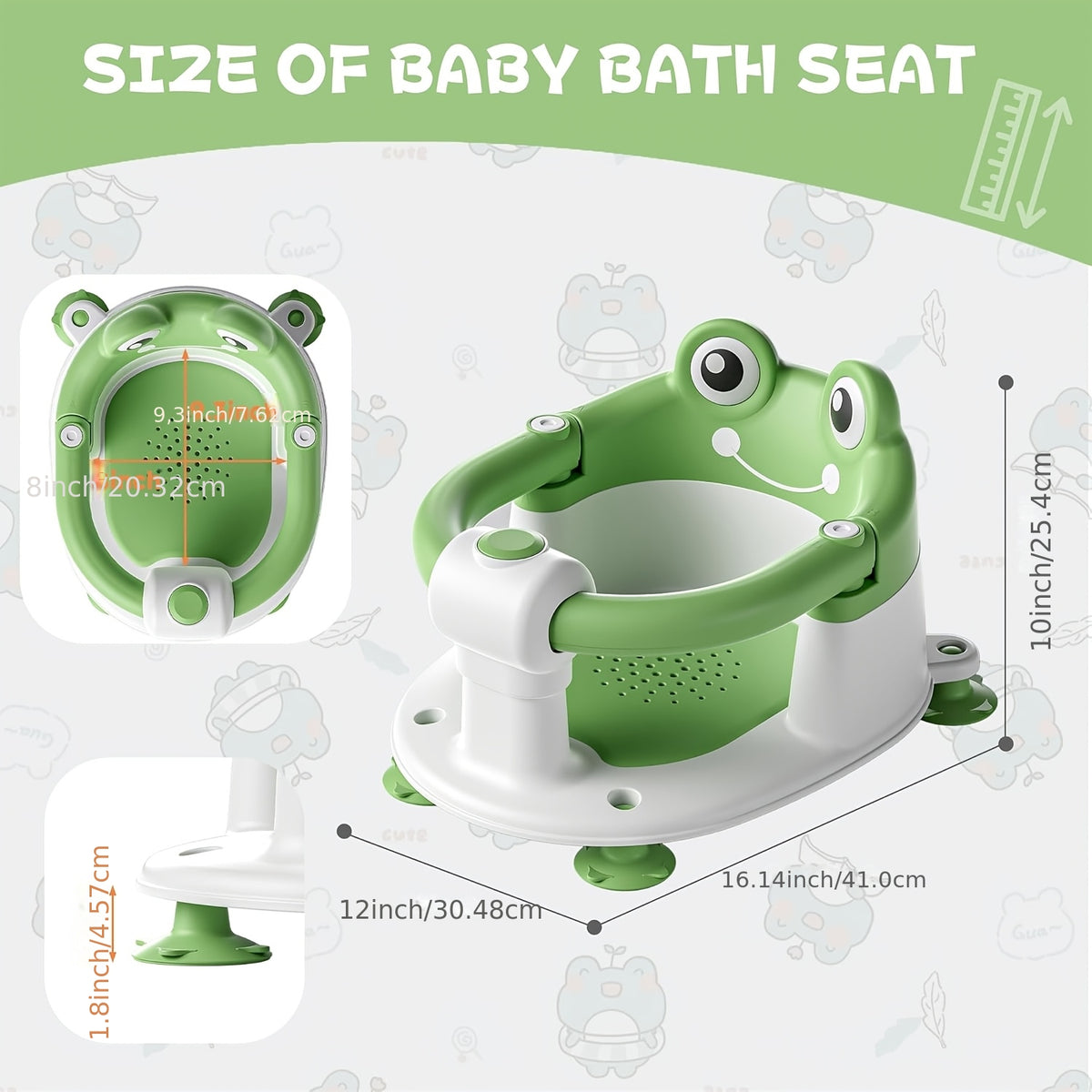 Baby Bath Seat for Babies 6 Months &amp; Up - Baby Bath Support,Toddler Bath Seats for Baby Sitting Up with 4 Suction Cups &amp; Soft Cushion, Non-Slip Infants Shower Bathtub Chair for Newborn Boys Girls,