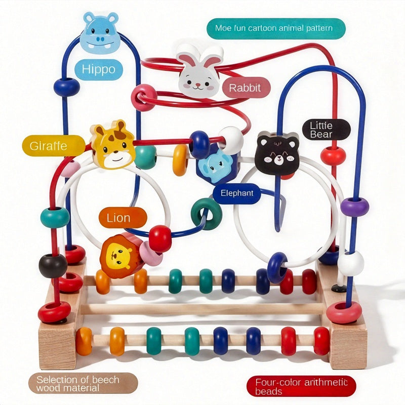 Cupid 3-Line Animal Bead Toy, Preschool Education Puzzle Toy, Hand-Eye Coordination Exercise Brain Development, Birthday Gift Halloween Gift Christmas Gift
