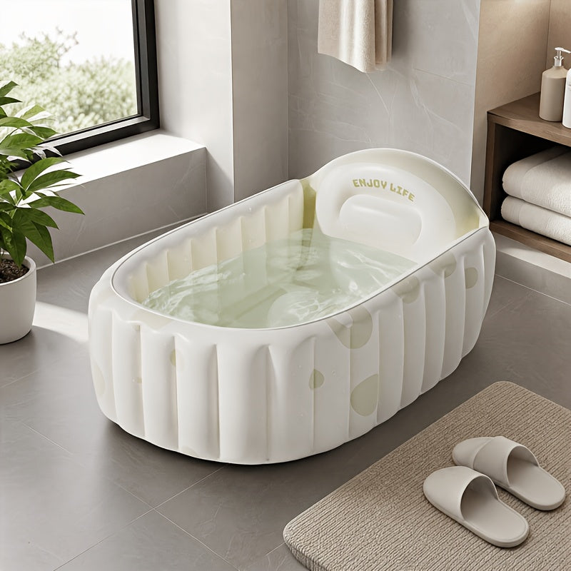 1pc 89cm/35.03inch Small Freestanding Inflatable Bathtub, Easy to Inflate, Easy to Store, Space-Saving, Perfect Choice for Patio Water Play or Bathing, Foldable for Storage - Portable