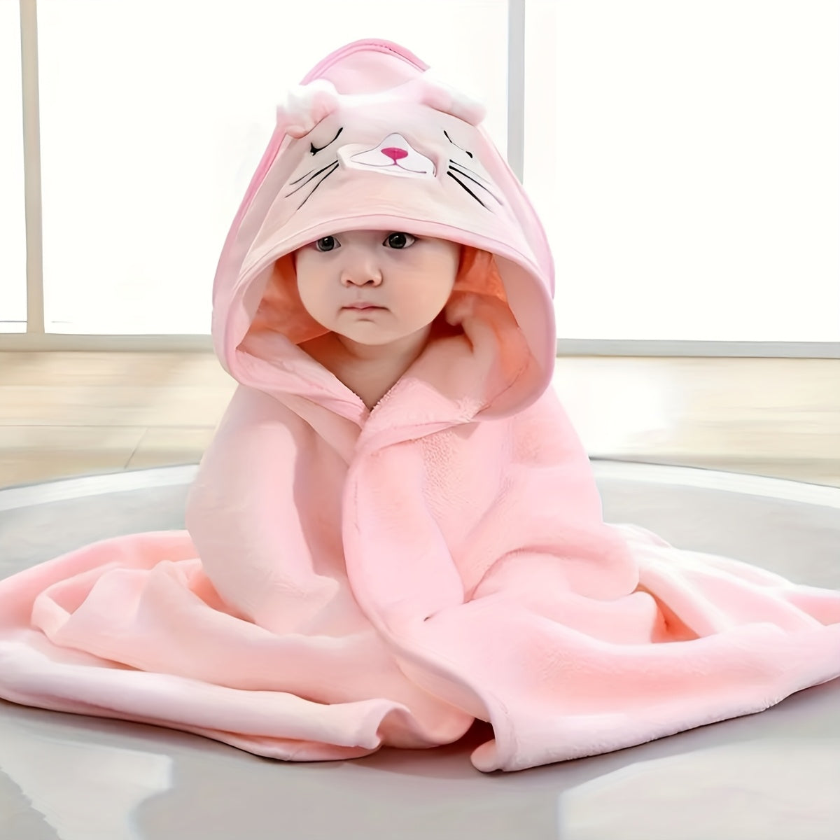 Cute Cartoon Design, Baby Towel And Hooded Bathrobe, Blanket, Absorbent, Soft And Skin-Friendly, Suitable for Children 0, Christmas Halloween Thanksgiving Gift