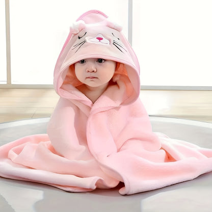 Cute Cartoon Design, Baby Towel And Hooded Bathrobe, Blanket, Absorbent, Soft And Skin-Friendly, Suitable for Children 0, Christmas Halloween Thanksgiving Gift