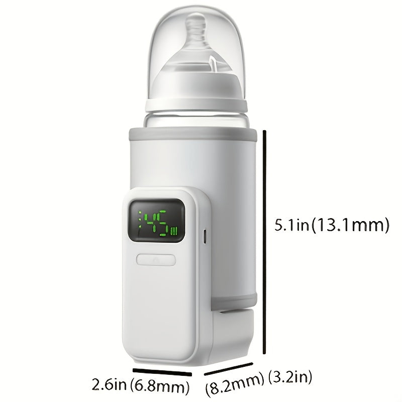 Portable Baby Bottle Warmer | 5000mAh USB Rechargeable | Digital Display for Travel &amp; Outdoors
