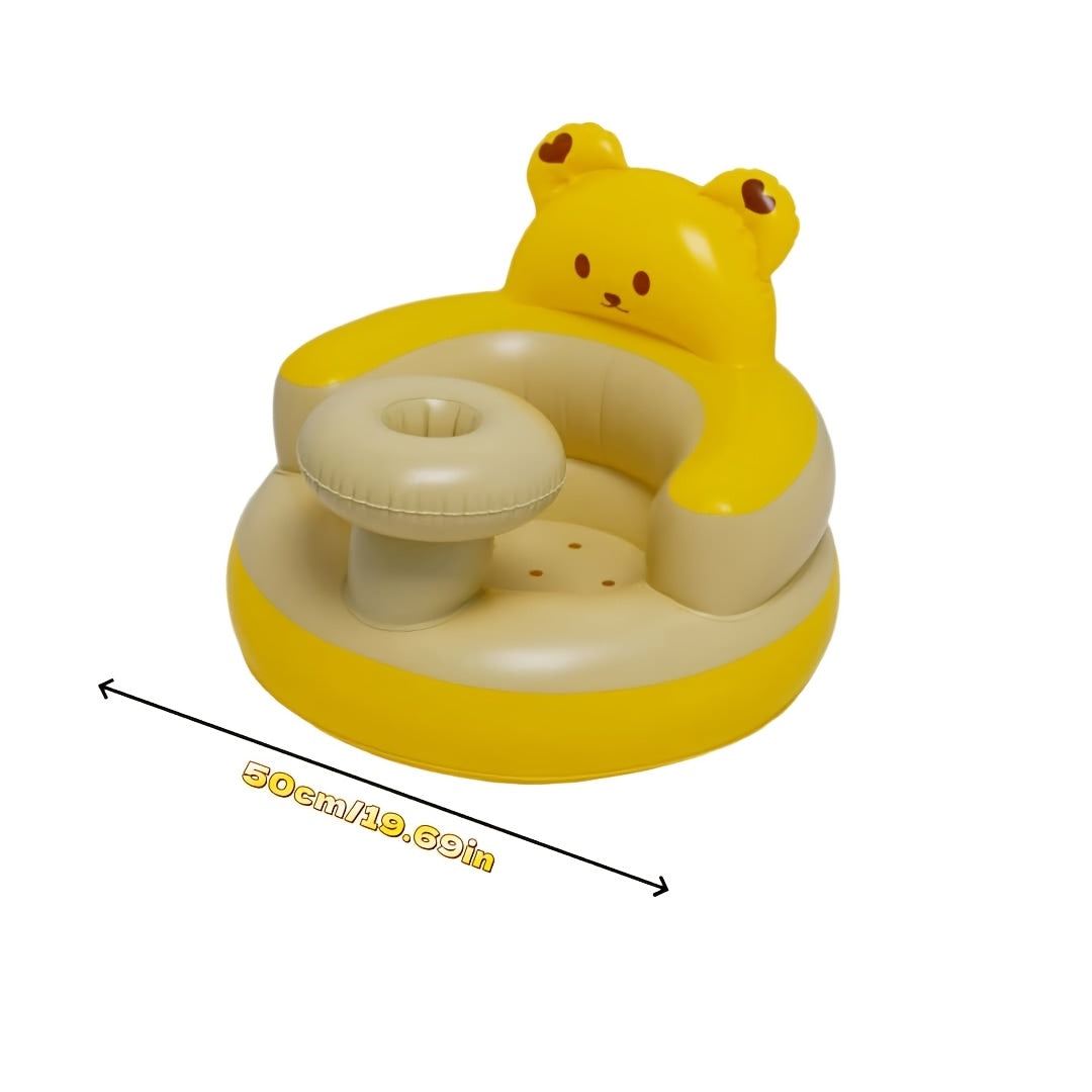 Inflatable Baby Seat with Built-in Pump Tray, Baby Sit Up Chair | Inflatable Baby Chair for Babies From 3 Months, Blow Up Baby Chair Bumbo Seat for Learning to Sit, Palying, Camping
