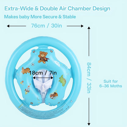 Cartoon Bear Inflatable Swimming Ring, Anti-Tipping Float, Pool Water Toy