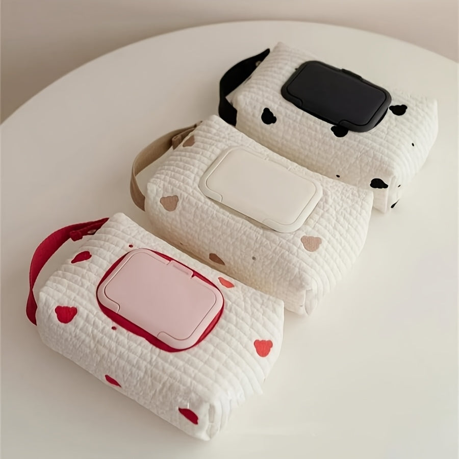 Korean Style Cute Embroidery Car Tissue Box – Large Capacity Pull-Out Paper Tissue Bag for Stroller, Hanging Tissue Holder