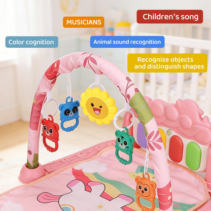Musical Exercise Gym for Babies | 0-1 Year Old Foot Pedal Piano Play Mat | Interactive Children&