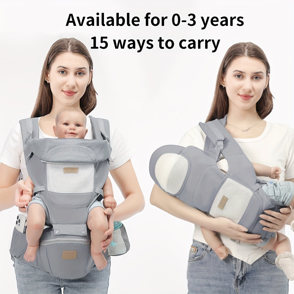 6-in-1 Ergonomic Baby Carrier with Hip Seat | Newborn to Toddler 0–48 Months | Breathable Mesh