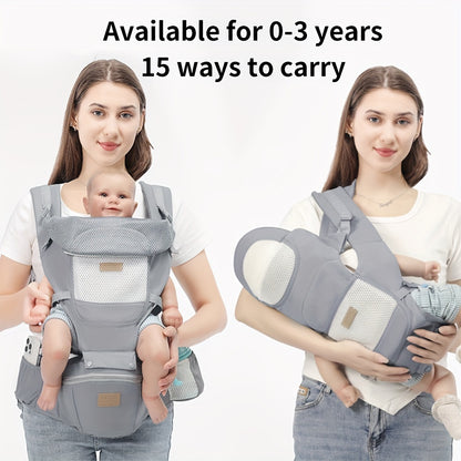 6-in-1 Ergonomic Baby Carrier with Hip Seat | Newborn to Toddler 0–48 Months | Breathable Mesh