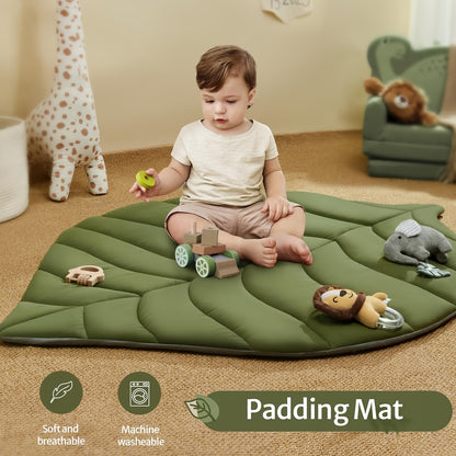 Baby Playmat Gym &amp; Activity Leaf Mat | Tummy Time Mat with Detachable Hanging Toys