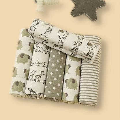 6-Piece Baby Blanket Set, Soft Polyester Swaddling Blankets