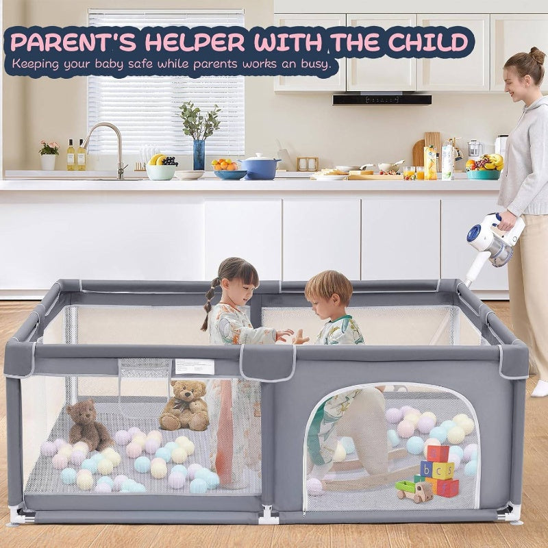 Playpen and Playard, Large Pens and Toddlers, Portable Fence Area Toddlers and Pets to Indoor and Outdoor Use 180.34x149.86 cm,