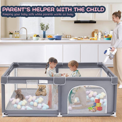 Playpen and Playard, Large Pens and Toddlers, Portable Fence Area Toddlers and Pets to Indoor and Outdoor Use 180.34x149.86 cm,