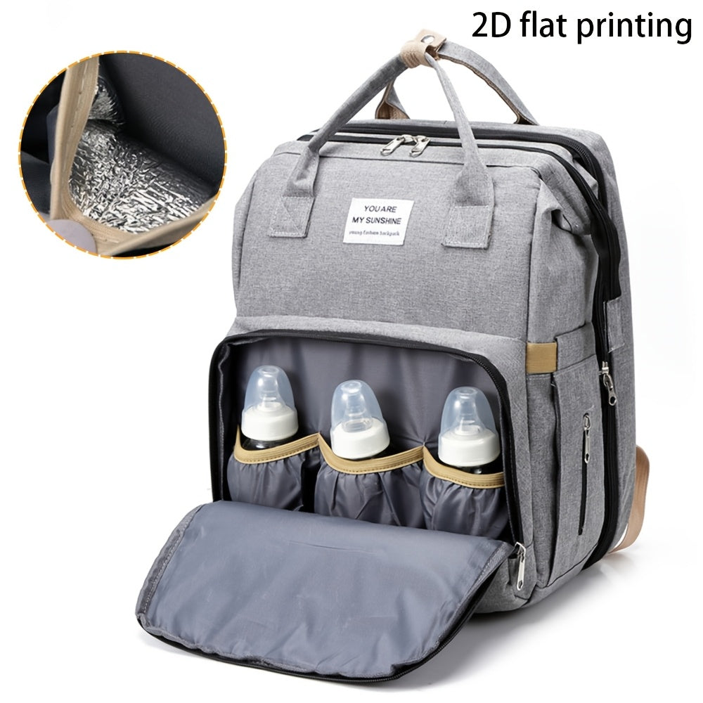 Convertible Diaper Backpack with Foldable Travel Bed &amp; Bassinet Station